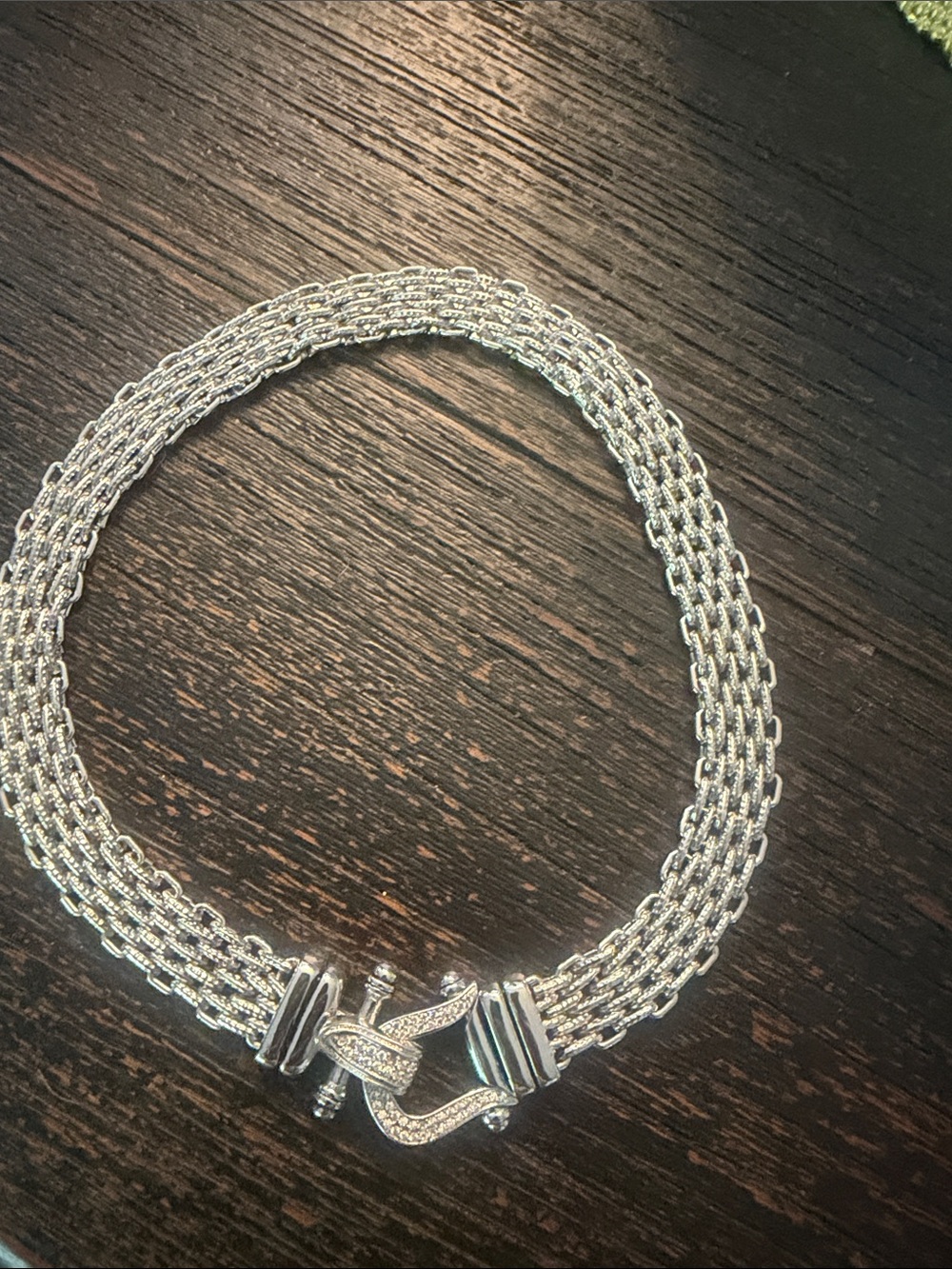 Swarovski Silver Multi-Strand Crystal Accent Necklace